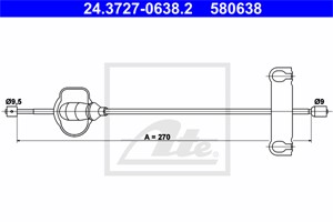 Vajer, parkeringsbroms, Fram, FORD COUGAR, MONDEO I, MONDEO II, MONDEO Sedan I, MONDEO Sedan II, MONDEO Turnier I, MONDEO Turnier II, 67