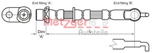 Bromsslang, Höger fram, TOYOTA YARIS, 90080-94204, 90947-02A45