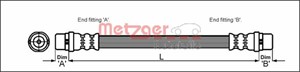 Bromsslang, Höger fram, Vänster fram, AUDI A8 D2, 4D0 611 707D