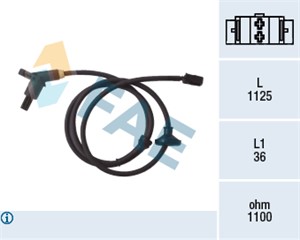 ABS-givare, Sensor, hjulvarvtal, Bakaxel, VW GOLF III, GOLF Cabriolet III, GOLF Cabriolet IV, GOLF Variant III, VENTO, 1H0 927 807 D, AL