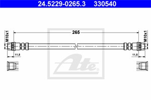 Bromsslang, Bakaxel, CITROËN,RENAULT, 77 00 804 814, 77 00 834 863, 82 00 052 863, 96 075 425