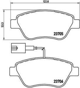 Bromsbeläggsats, Framaxel, ALFA ROMEO,CITROËN,FIAT,PEUGEOT, 1609253280, 1617283380, 1618111580, 4254C8, 71770098, 71770118, 77364874, 77