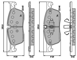 Bromsbeläggsats, Framaxel, JAGUAR,LAND ROVER, C2C41984, LR061373, LR072681, LR118006, T4N13434, T4N9760