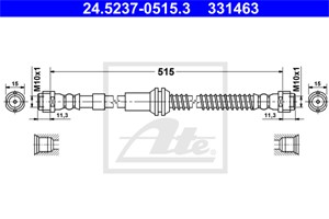 Bromsslang, Framaxel, AUDI Q7, PORSCHE CAYENNE, VW TOUAREG, 7L0 611 701 A, 7L0 611 701 C, 7P6 611 701, 955 355 13 910, 955 355 13 913, 9