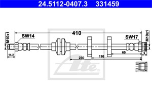 Bromsslang, Framaxel, FIAT,LANCIA, 46454003, 46554126, 46784455