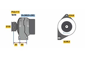 Generator, FIAT,FORD,LANCIA, 1535437, 1673521, 46554404, 46748357, 51709131, 51714791, 51859038, 52003532, 9S51 10346 BA, 9S5110346BB