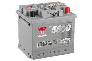 Yuasa Silver Högprestanda Batteri 12V 54Ah 500A, passar många modeller, 000915105DC, 11807951, 1201210, 1581453, 1U2J10655A4A, 28800-YZ
