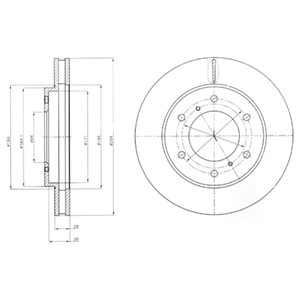 Bromsskiva, Framaxel, MITSUBISHI L200 / TRITON, L200 / TRITON Flak/chassi, PAJERO SPORT II, MN102276