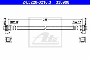 Bromsslang, Bakaxel, ABARTH,ALFA ROMEO,FIAT,PEUGEOT, 4816 19, 4816 20, 55701046