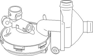 Ventil, vevhusventilation, Cylindriskt huvud, BMW, 1161 1 432 558, 1161 7 501 566