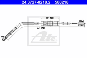 Vajer, parkeringsbroms, Bak, BMW 3 [E36], 3 Coupé [E36], 34 41 1 159 048