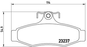 Bromsbeläggsats, Bakaxel, CHEVROLET,DAEWOO,MITSUBISHI,SSANGYONG, 96245179, 96253368, 96391892, AW346513, S4521001, S4521006