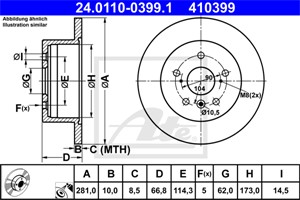 Bromsskiva, Bakaxel, LEXUS ES, 42431-33150