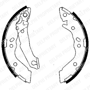 Bromsbackar, sats, Bakaxel, HYUNDAI ACCENT I, ACCENT Sedan, PONY, PONY / EXCEL Sedan, 58305-22A01