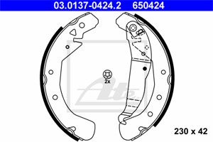Bromsbackar, sats, Bakaxel, OPEL,VAUXHALL, 16 05 064, 16 05 969, 93170618, 93171065