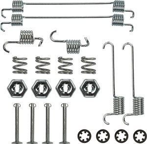 Tillbehörssats, bromsbackar, Bakaxel, CITROËN AX, BX, PEUGEOT 106 I, 106 II, 4210650, 4308 40, 95619516, 95706500