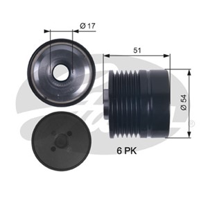 Frihjulskoppling, generator, ALFA ROMEO MITO, FIAT GRANDE PUNTO, GRANDE PUNTO Van, PUNTO EVO, PUNTO EVO Skåp/halvkombi, 77364721