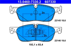 Bromsbeläggsats, Framaxel, JAGUAR,LAND ROVER, C2C 41984, J9C 17007, LR061373, LR072681, LR118006