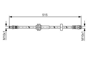 Bromsslang, Fram, höger eller vänster, CITROËN,FIAT,PEUGEOT, 16 174 324 80, 4806 G6, 51725095, 52026548