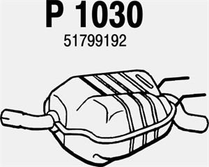 Bakre ljuddämpare, Bak, ALFA ROMEO 159, 159 Sportwagon, 51765425, 51765427, 51799191, 51799192, 51813719, 51813724, 51813726, 51813728