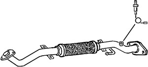 Avgasrör, Fram, NISSAN ALMERA TINO, 20010-4U340, 20010-4U350