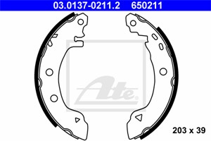 Bromsbackar, sats, Bakaxel, CITROËN,RENAULT, 77 01 202 543, 77 01 202 919, 95 659 661