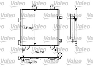 Kondensor, klimatanläggning, CITROËN C1, PEUGEOT 107, TOYOTA AYGO, 6455EE, 6455-EE, 6455EF, 6455-EF, 884500H010, 88450-0H010, 884500H020