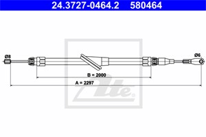 Vajer, parkeringsbroms, Fram, MERCEDES-BENZ SL [R129], 129 420 26 85, 129 420 27 85, A 129 420 26 85, A 129 420 27 85