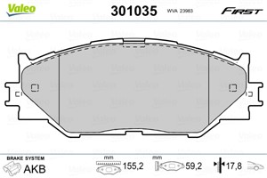 Bromsbeläggsats, Framaxel, LEXUS IS II, IS III, IS C, 04465-53020, 04465-53040, 446553020, 446553040