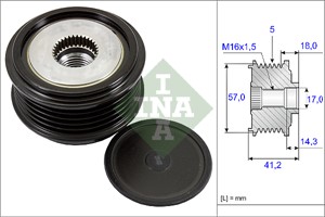 Frihjulskoppling, generator, HYUNDAI,KIA, 252902A000, 25290-2A000, 373002A650, 37300-2A650, 373002A651, 37300-2A651, 373002A850, 37300-2
