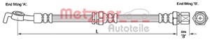 Bromsslang, Vänster bak, CHEVROLET LACETTI, NUBIRA Kombi, NUBIRA Sedan, DAEWOO LACETTI Halvkombi, NUBIRA Sedan, NUBIRA Wagon, 96404803,