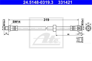Bromsslang, Bakaxel, FORD TOURNEO CONNECT, TRANSIT CONNECT, 1473214, 2T14-2282-CA, 4510813, 7T16-2282-CA