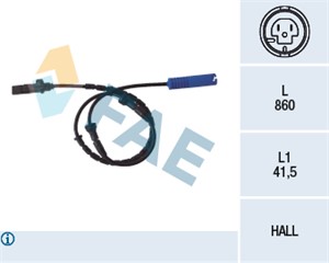 ABS-givare, Sensor, hjulvarvtal, Bakaxel, BMW 5 [E39], 34 52 0 025 724, 34 52 1 165 535, 34 52 6 756 376