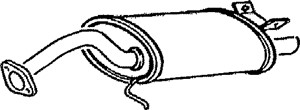 Bakre ljuddämpare, Bak, TOYOTA COROLLA Compact, 17430-11180, 17430-11200, 17430-11201