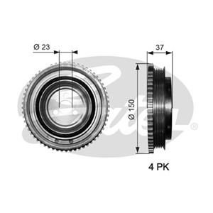 Remskiva, vevaxel, ABARTH,ALFA ROMEO,FIAT,FORD,LANCIA, 1535420, 55181230, 55189263, 55192966, 9S5119A216AA