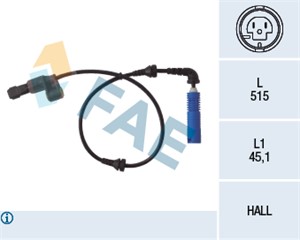 ABS-givare, Sensor, hjulvarvtal, framaxel höger, BMW, 34 52 6 752 682, 34 52 6 792 896, ALS-436