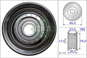 Styrrulle, drivrem, HONDA ACCORD VIII, ACCORD Kombi VIII, CIVIC Hatchback VIII, CIVIC Sedan VIII, CR-V III, CR-V IV, FR-V, 31190RL2G01,