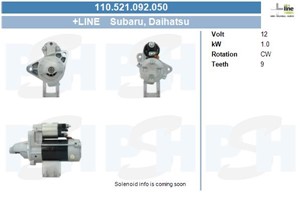 Startmotor, DAIHATSU CUORE VII, SIRION, SUBARU JUSTY IV, 28100B1020, 28100B2110, 28100B2120