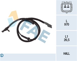 ABS-givare, Sensor, hjulvarvtal, Bakaxel, båda sidor, CITROËN C8, FIAT ULYSSE, LANCIA PHEDRA, PEUGEOT 807, 14.941.670.80, 1494167080, 45