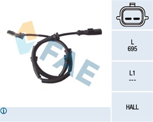 ABS-givare, Sensor, hjulvarvtal, Framaxel, OPEL,RENAULT, 4419127, 47 91 000 Q0D, 82 00 675 748, 93 865 950, 93859336