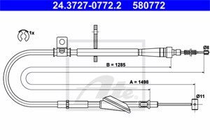Vajer, parkeringsbroms, Höger bak, OPEL AGILA, VAUXHALL AGILA Mk I, 47 05 707, 9210312