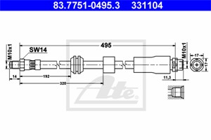 Bromsslang, Framaxel, BMW 5 [E60], 5 Touring [E61], 34 32 6 768 124