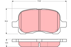Bromsbeläggsats, Framaxel, TOYOTA CARINA E Sedan VI, COROLLA, COROLLA Compact, COROLLA Kombi, COROLLA Liftback, CORONA Sedan, 04465-0201