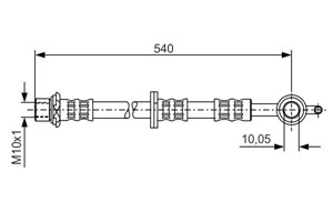 Bromsslang, framaxel höger, TOYOTA bB I, ECHO Sedan, IST, YARIS, YARIS VERSO, YARIS VERSO VAN, 90947 02C31, 90947 02D76