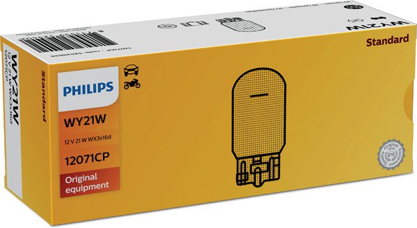 Glödlampa 12V 21W WX3x16d gul