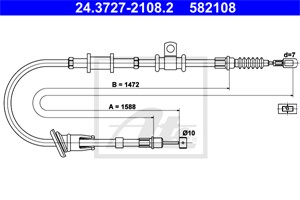 Vajer, parkeringsbroms, Höger bak, MITSUBISHI CARISMA, CARISMA Sedan, M884535
