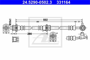 Bromsslang, framaxel höger, NISSAN X-TRAIL, 46210-8H300, 46210-8H30A