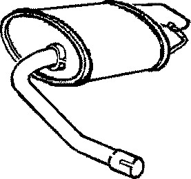 Bakre ljuddämpare, FORD MONDEO Turnier I, MONDEO Turnier II, 1011112, 1374049, 36050273, 3M5T 11000 EA, 5031124, 6921658, 7116133, 86029