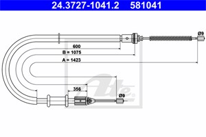 Vajer, parkeringsbroms, Vänster bak, NISSAN KUBISTAR Skåp, RENAULT KANGOO, KANGOO Express, 36531-00QAE, 36531-00QAF, 77 00 311 698