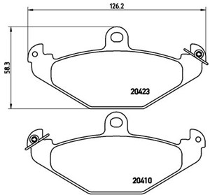 Bromsbeläggsats, Bakaxel, CHRYSLER,LOTUS,RENAULT, 04762999, 4762999, 6025308186, 7701203124, 7701203633, 7701203635, 7701203726, 7701203